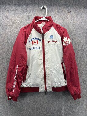 North Sails Windbreaker Jacket Mens Large Red Canada Sailing Nautical Champion